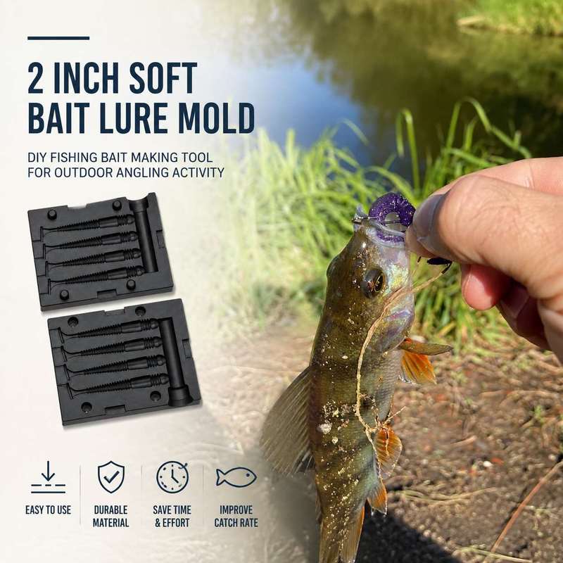 Fishing Lure Kit - قالب طُعم ناعم بحجم 2 بوصة،