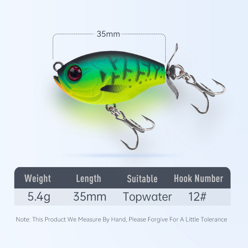 إغراء بوبر المملكة مع المروحة  - مراجعة Fishing Lure Topwater وسعره