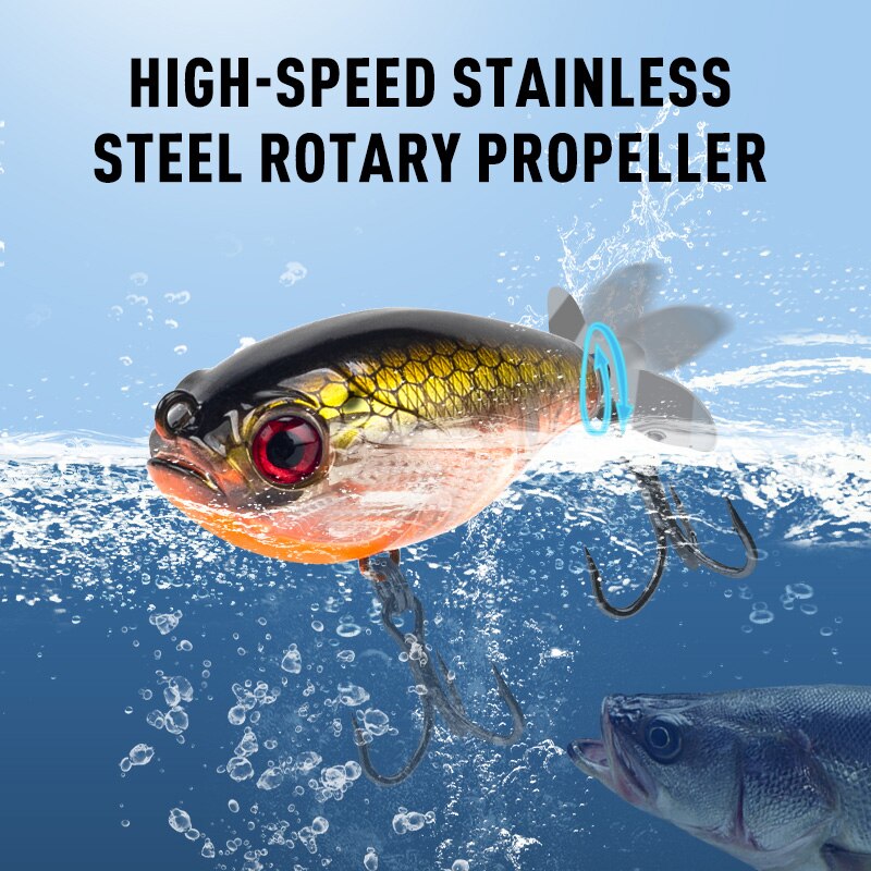 إغراء بوبر المملكة مع المروحة  - مراجعة Fishing Lure Topwater وسعره