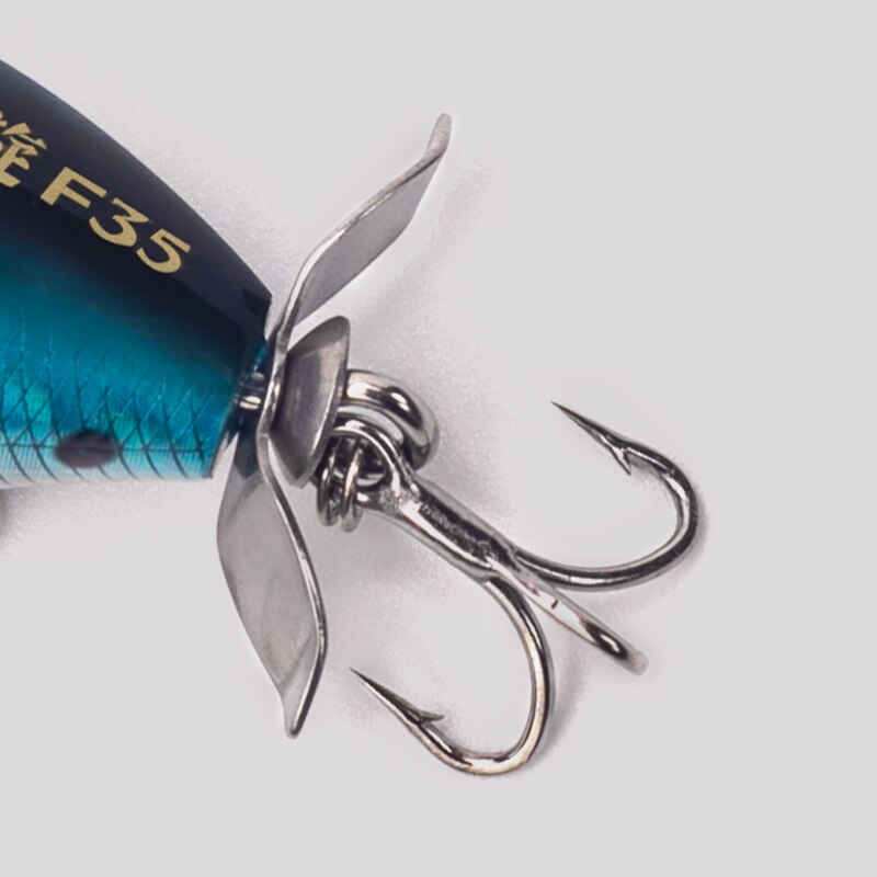 إغراء بوبر المملكة مع المروحة  - مراجعة Fishing Lure Topwater وسعره