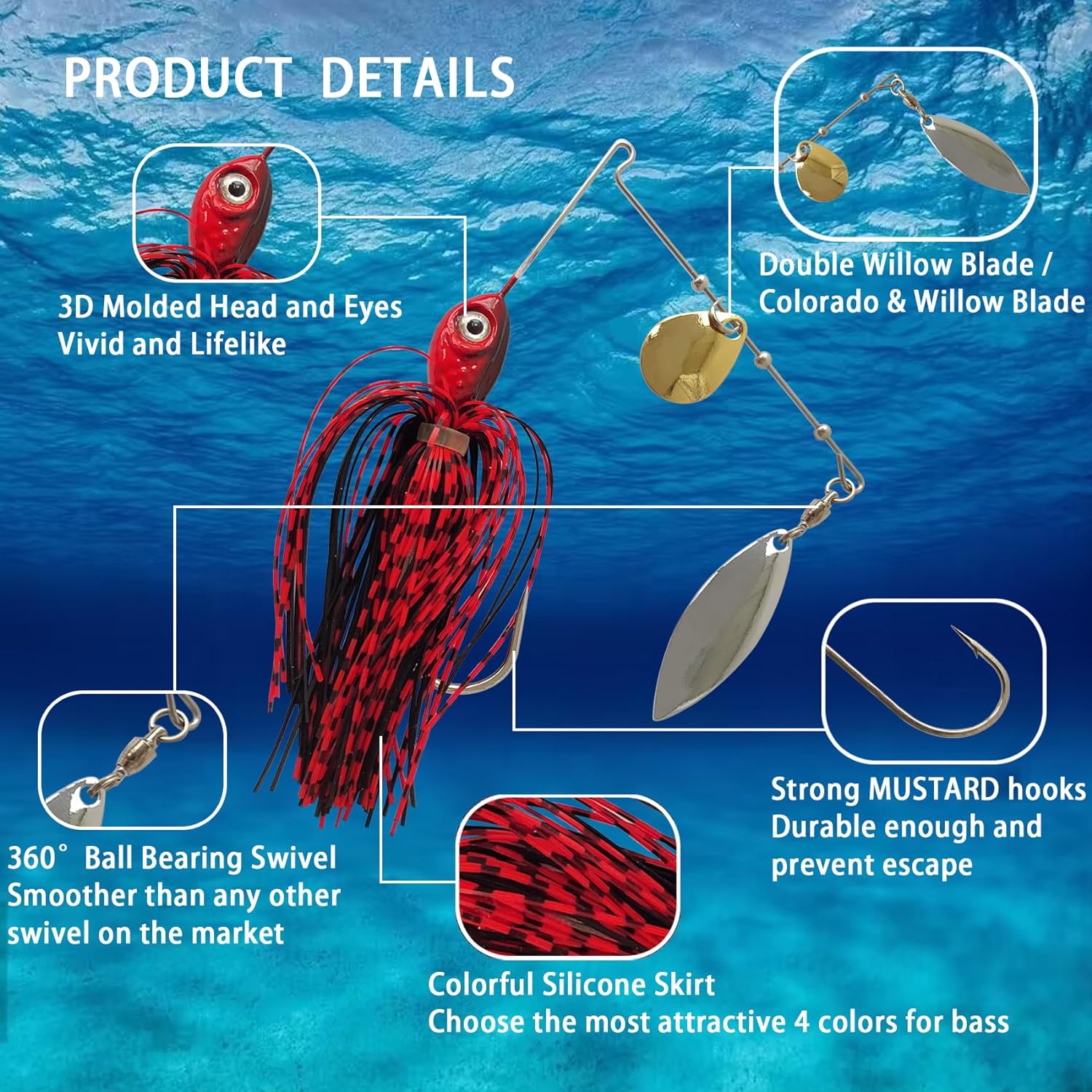 Eupheng سبينر الطعم ملعقة سلك  - مراجعة Fishing Lure Spoon وسعره