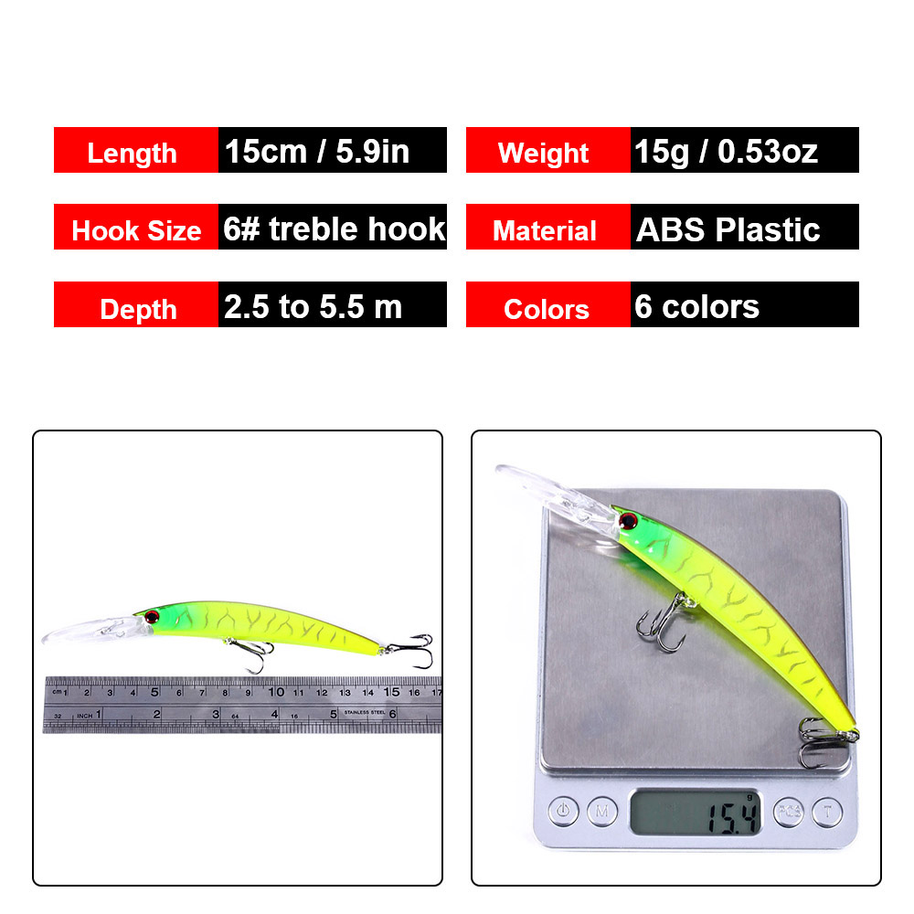 1 قطعة 15 سنتيمتر 15 جرام الغو - مراجعة Fishing Lure Crankbait وسعره