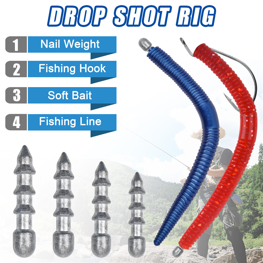 غطاسات صيد دودة ، أظافر مبطنة  - مراجعة Fishing Lure Accessories وسعره