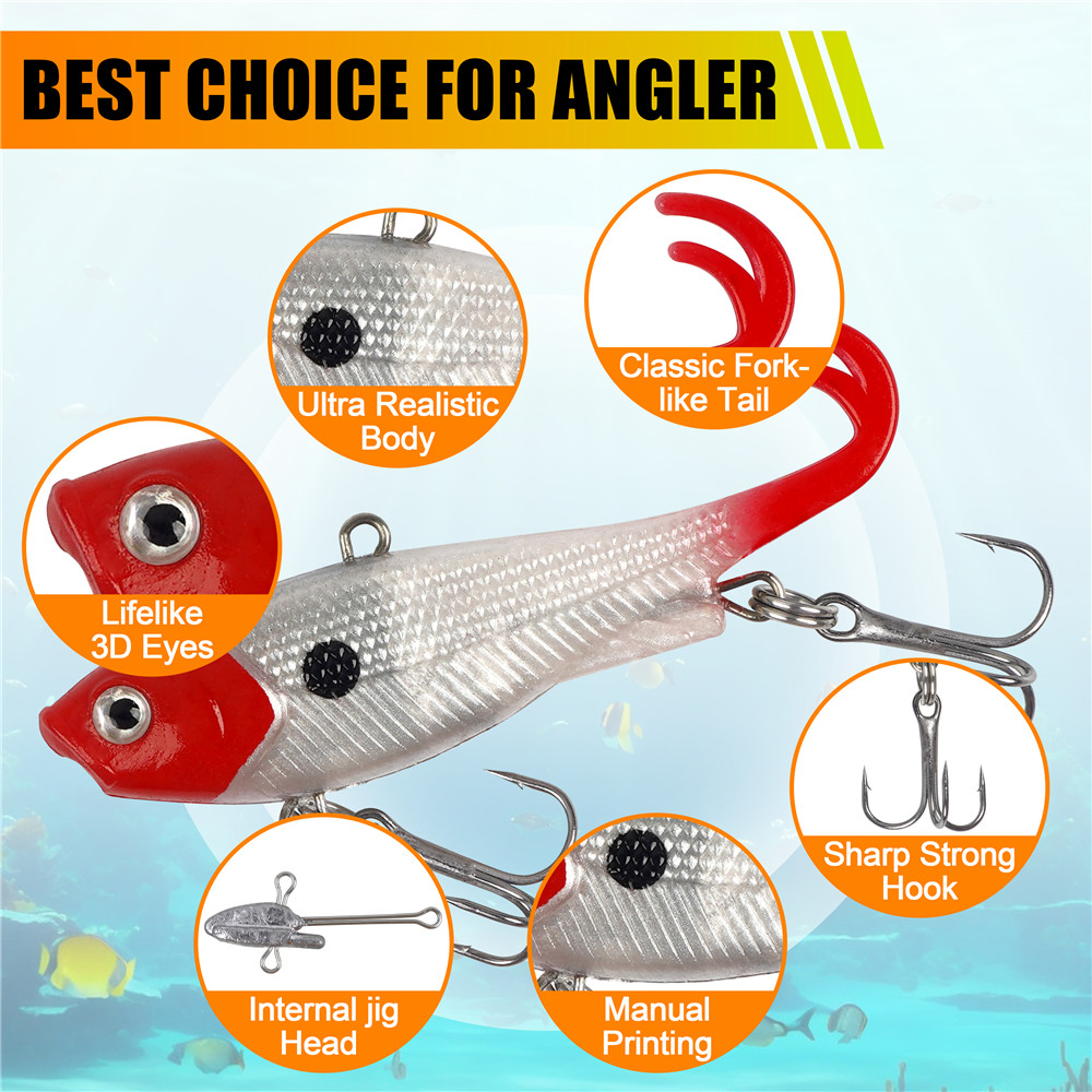 5 قطعة رأس تهزهز متذبذب مسبقًا - مراجعة Fishing Lure Swimbait وسعره
