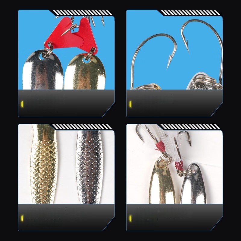 طقم طُعم صيد السمك 16 قطعة، طُ - مراجعة Fishing Lure Spoon وسعره