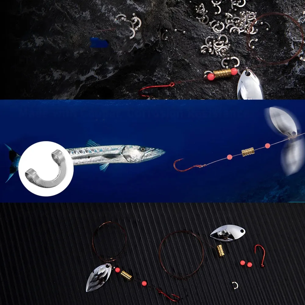100 قطعة الصيد U على شكل مقاطع - مراجعة Fishing Lure Spinner وسعره