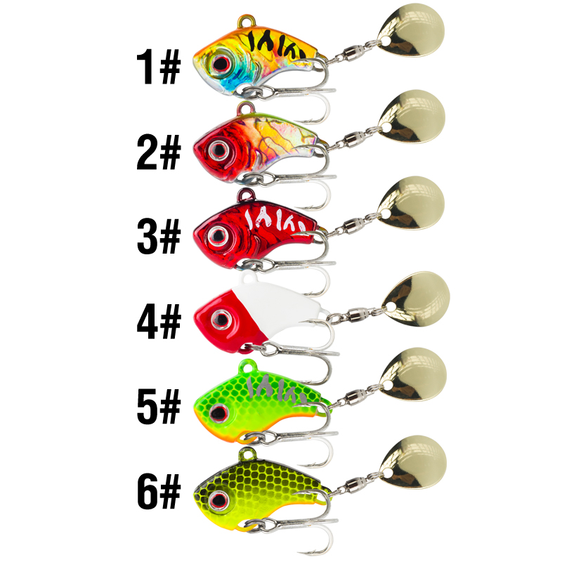 6 قطع طُعم صيد معدني دوار غاطس - مراجعة Fishing Lure Crankbait وسعره