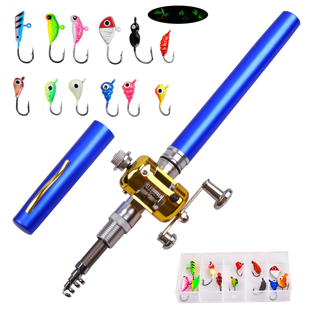 مصغرة تلسكوبي الجليد الصيد رود - مراجعة Fishing Lure Jig وسعره